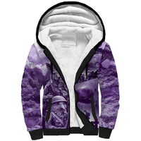 Purple ANZAC Day The Battle of Lone Pine Sherpa Hoodie Kiwi-Kangaroo Soldier Lest We Forget