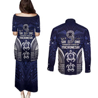 FSM Chuuk States Couples Matching Puletasi and Long Sleeve Button Shirt Micronesia Six 9 One Polynesian Tribal Pattern LT9 - Polynesian Pride