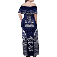 FSM Chuuk States Family Matching Off Shoulder Maxi Dress and Hawaiian Shirt Micronesia Six 9 One Polynesian Tribal Pattern
