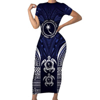 FSM Chuuk States Family Matching Short Sleeve Bodycon Dress and Hawaiian Shirt Micronesia Six 9 One Polynesian Tribal Pattern