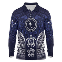 FSM Chuuk States Long Sleeve Polo Shirt Micronesia Six 9 One Polynesian Tribal Pattern