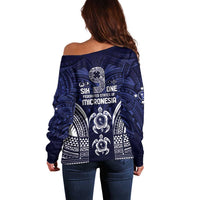 FSM Chuuk States Off Shoulder Sweater Micronesia Six 9 One Polynesian Tribal Pattern LT9 - Polynesian Pride