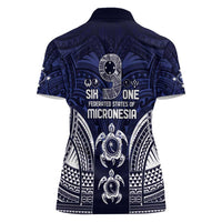 FSM Chuuk States Women Polo Shirt Micronesia Six 9 One Polynesian Tribal Pattern