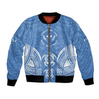 FSM Kosrae States Bomber Jacket Micronesia Six 9 One Polynesian Tribal Pattern LT9 Unisex Blue - Polynesian Pride