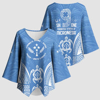 FSM Kosrae States Kimono Sleeve Blouse Micronesia Six 9 One Polynesian Tribal Pattern - Polynesian Pride