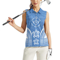 FSM Kosrae States Women Sleeveless Polo Shirt Micronesia Six 9 One Polynesian Tribal Pattern