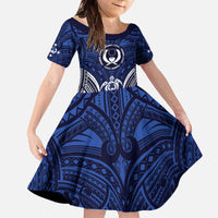 FSM Pohnpei States Family Matching Off The Shoulder Long Sleeve Dress and Hawaiian Shirt Micronesia Six 9 One Polynesian Tribal Pattern