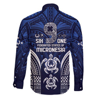 FSM Pohnpei States Family Matching Off The Shoulder Long Sleeve Dress and Hawaiian Shirt Micronesia Six 9 One Polynesian Tribal Pattern