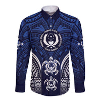 FSM Pohnpei States Long Sleeve Button Shirt Micronesia Six 9 One Polynesian Tribal Pattern