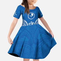FSM Yap States Family Matching Short Sleeve Bodycon Dress and Hawaiian Shirt Micronesia Six 9 One Polynesian Tribal Pattern