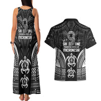 FSM Micronesia Six 9 One Couples Matching Tank Maxi Dress and Hawaiian Shirt Polynesian Tribal Pattern