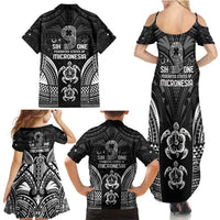 FSM Micronesia Six 9 One Family Matching Summer Maxi Dress and Hawaiian Shirt Polynesian Tribal Pattern