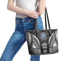 FSM Micronesia Six 9 One Leather Tote Bag Polynesian Tribal Pattern