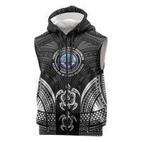FSM Micronesia Six 9 One Sleeveless Zip Hoodie Polynesian Tribal Pattern LT9 Black - Polynesian Pride