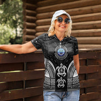 FSM Micronesia Six 9 One Women Polo Shirt Polynesian Tribal Pattern