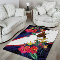 American Samoa Flag Day Since 1900 Area Rug Samoa Muamua Le Atua Tropical Flowers
