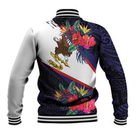 American Samoa Flag Day Since 1900 Baseball Jacket Samoa Muamua Le Atua Tropical Flowers