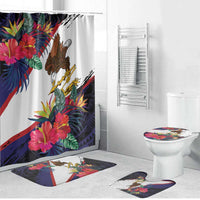 American Samoa Flag Day Since 1900 Bathroom Set Samoa Muamua Le Atua Tropical Flowers - Polynesian Pride
