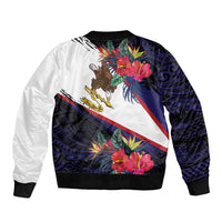 American Samoa Flag Day Since 1900 Bomber Jacket Samoa Muamua Le Atua Tropical Flowers LT9 - Polynesian Pride