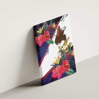 American Samoa Flag Day Since 1900 Canvas Wall Art Samoa Muamua Le Atua Tropical Flowers