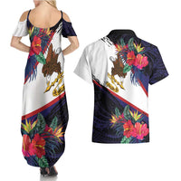 American Samoa Flag Day Since 1900 Couples Matching Summer Maxi Dress and Hawaiian Shirt Samoa Muamua Le Atua Tropical Flowers