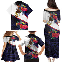American Samoa Flag Day Since 1900 Family Matching Puletasi and Hawaiian Shirt Samoa Muamua Le Atua Tropical Flowers