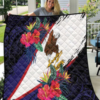 American Samoa Flag Day Since 1900 Quilt Samoa Muamua Le Atua Tropical Flowers