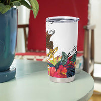 American Samoa Flag Day Since 1900 Tumbler Cup Samoa Muamua Le Atua Tropical Flowers