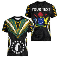 (Personalised) Polynesian Pride Aitutaki Island Women V Neck T Shirt Cook Islands Tribal Wave Style LT9 - Polynesian Pride