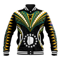 Polynesian Pride Mitiaro Island Baseball Jacket Cook Islands Tribal Wave Style LT9 Unisex Black - Polynesian Pride