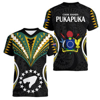 Polynesian Pride Pukapuka Island Women V Neck T Shirt Cook Islands Tribal Wave Style LT9 - Polynesian Pride