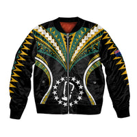 Polynesian Pride Rakahanga Island Bomber Jacket Cook Islands Tribal Wave Style LT9 Unisex Black - Polynesian Pride