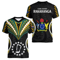 Polynesian Pride Rakahanga Island Women V Neck T Shirt Cook Islands Tribal Wave Style LT9 - Polynesian Pride