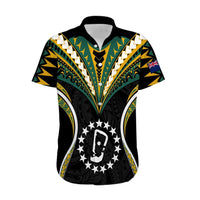 (Personalised) Polynesian Pride Rakahanga Island Hawaiian Shirt Cook Islands Tribal Wave Style LT9 Black - Polynesian Pride