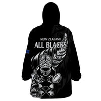 New Zealand All Black Rugby Wearable Blanket Hoodie LT9 - Polynesian Pride