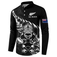 New Zealand Rugby Custom Button Sweatshirt Opango All Black Fern