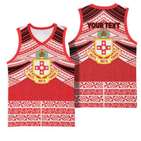 Personalised Kolisi Tonga College Atele Basketball Jersey Polynesian Ngatu Tribal - Polynesian Pride