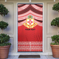 Personalised Kolisi Tonga College Atele Door Cover Polynesian Ngatu Tribal - Polynesian Pride