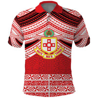 Personalised Kolisi Tonga College Atele Polo Shirt Polynesian Ngatu Tribal