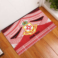 Personalised Kolisi Tonga College Atele Rubber Doormat Polynesian Ngatu Tribal