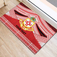 Personalised Kolisi Tonga College Atele Rubber Doormat Polynesian Ngatu Tribal