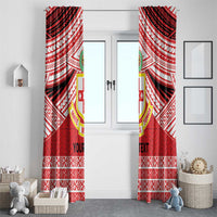 Personalised Kolisi Tonga College Atele Window Curtain Polynesian Ngatu Tribal