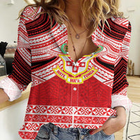 Personalised Kolisi Tonga College Atele Women Casual Shirt Polynesian Ngatu Tribal