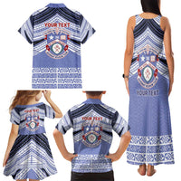 Personalised Tonga Apifoou College Family Matching Tank Maxi Dress and Hawaiian Shirt Polynesian Ngatu Tribal