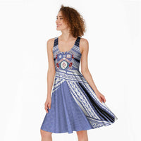 Personalised Tonga Apifoou College Midi Dress Polynesian Ngatu Tribal - Polynesian Pride