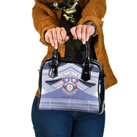 Personalised Tonga Apifoou College Shoulder Handbag Polynesian Ngatu Tribal LT9 One Size Blue - Polynesian Pride