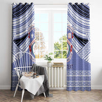 Personalised Tonga Apifoou College Window Curtain Polynesian Ngatu Tribal