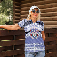 Personalised Tonga Apifoou College Women Polo Shirt Polynesian Ngatu Tribal