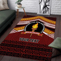 Personalised Tonga Beulah College Area Rug Polynesian Ngatu Tribal