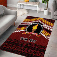 Personalised Tonga Beulah College Area Rug Polynesian Ngatu Tribal
